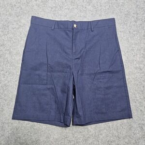 Ouku Lounge Linen Blend Shorts Mens Large Blue NWT